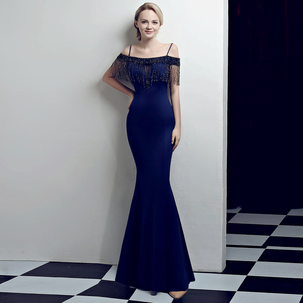 0Bridal Toast Fashion Fishtail Slim Long Banquet Elegant Red Evening Dress Women