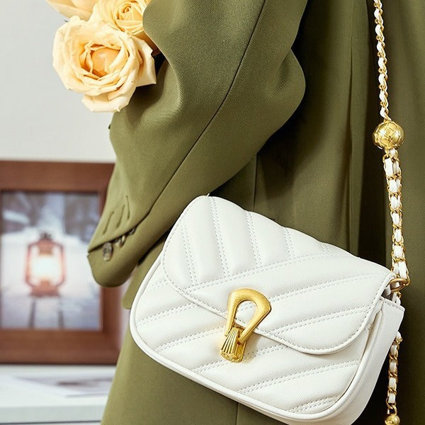 Super fire small bag crossbody women's bag chain crossbody bag summer light luxury leather underarm bag mini small bag