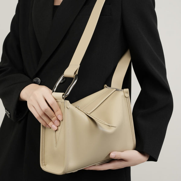 Bolso de mano de piel de primera calidad de gran capacidad, popular y nuevo, versátil, para mujer, para el día a día, para el hombro