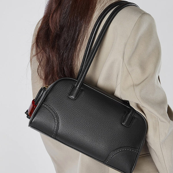 Bolso de mujer de piel de vaca de gran capacidad de moda, nuevo y popular diseño de nicho, bolso de mano de primera capa de piel de vaca para uso diario, bolso de bolos