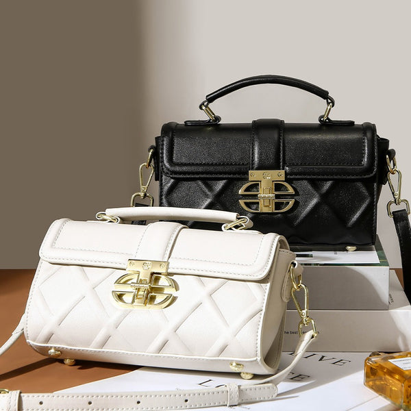 Bolso de viaje premium para mujer, popular, nuevo y versátil, bolso de hombro de cuero de moda, bolso de mensajero popular con rejilla cóncava y convexa
