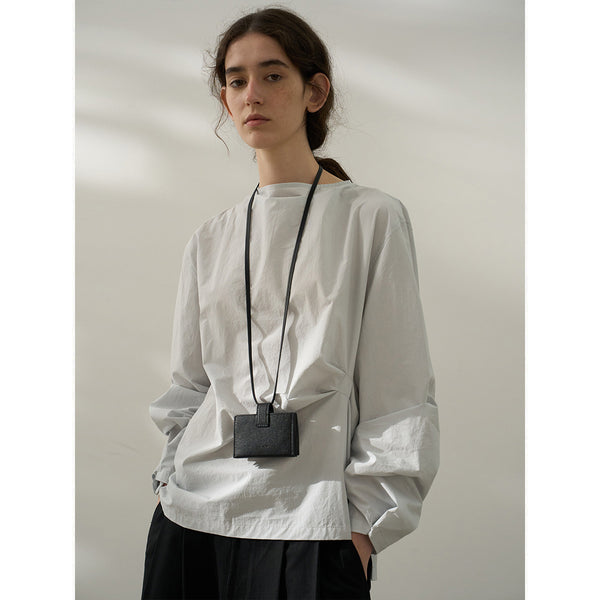 Camisa de manga larga con cuello de tela secada al sol Omi de otoño, nueva, de algodón, sencilla, para uso diario, M7472 