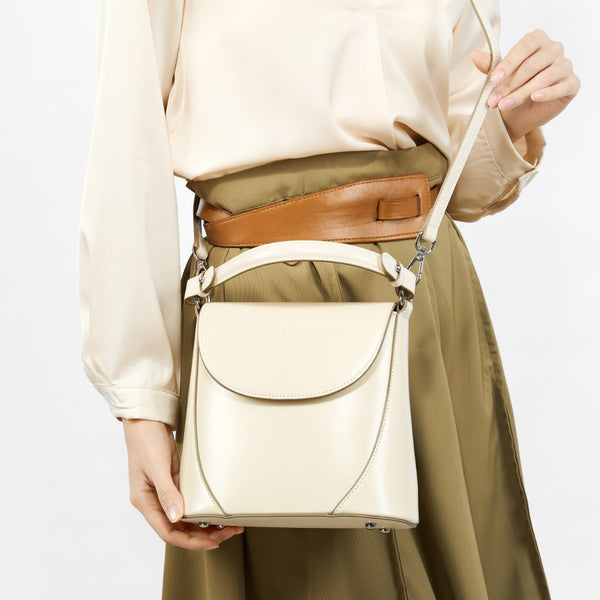 new simple shoulder messenger women's bag leather niche bag texture cylinder bag
