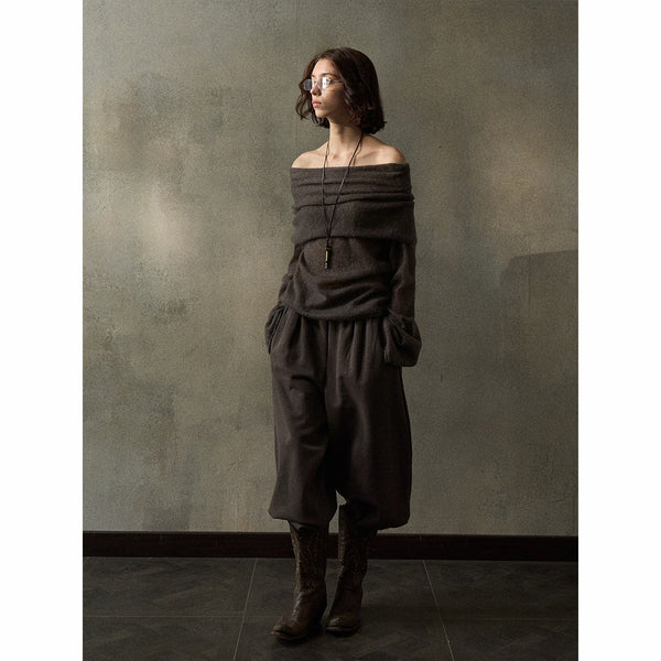 Pantalones casuales plisados ​​de cuerda de goma, nuevos pantalones de primavera de cintura media versátiles para mujer M8334 