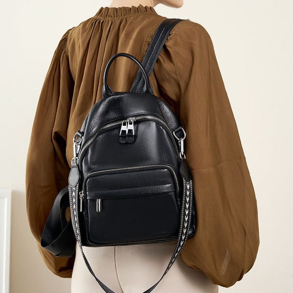 Bolso de viaje para mujer de gran capacidad, popular, nuevo y versátil, mochila de viaje de piel de vaca suave de primera capa