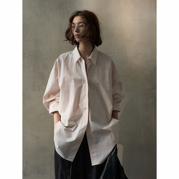Camisa holgada de manga murciélago de perfil ancho, nueva blusa de algodón sencilla para uso diario de primavera, para mujer M8251 