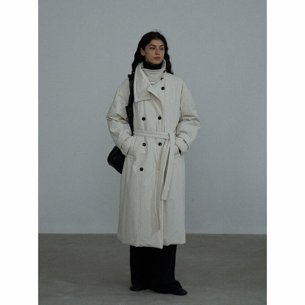 Abrigo cruzado de algodón acolchado de Heavy Industry, otoño e invierno, nuevo clásico, chaqueta de viaje con cuello alto largo M7815 