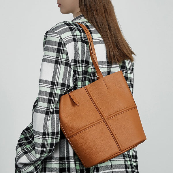Bolso de mano portátil de moda para niños y madres, bolso de hombro texturizado de gran capacidad, bolso de mano ligero de lujo de piel de vaca de primera capa para mujer