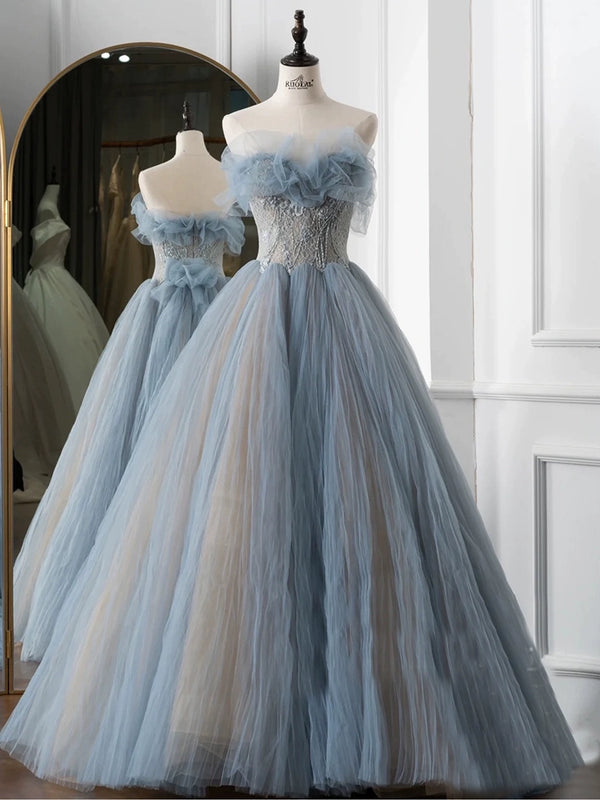 Blue evening dress dress women 2025 new high-end light luxury niche wedding dress adult art test toast engagement