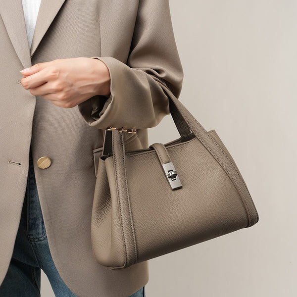 Bolso de mano de piel de vaca de primera capa, versátil, para verduras, popular, nueva moda, versión coreana, bolso de mano de cuero de gran capacidad para mujer, bolso de hombro