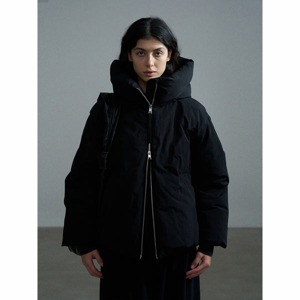 Chaqueta de plumón de algodón con textura natural, con capucha y cremallera, cálida, nueva, de estándar nacional, chaqueta mediana y larga M7694 