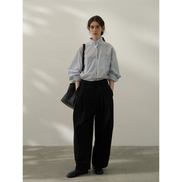 Camisa de tirantes con cuello alto de Tencel, nueva blusa clásica de otoño para uso diario, de talla media y larga, M7399 