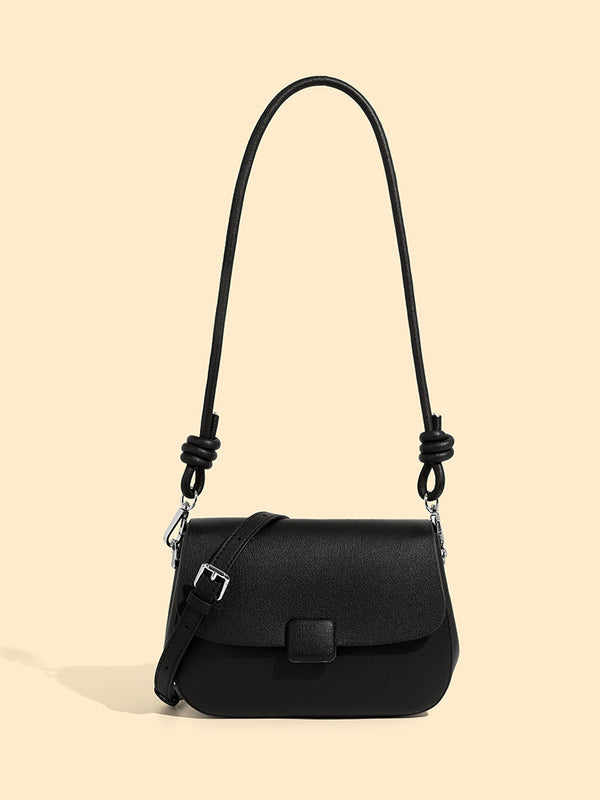 Spring and summer new fashionable versatile small square bag retro cowhide shoulder messenger bag soft leather temperament women's bag