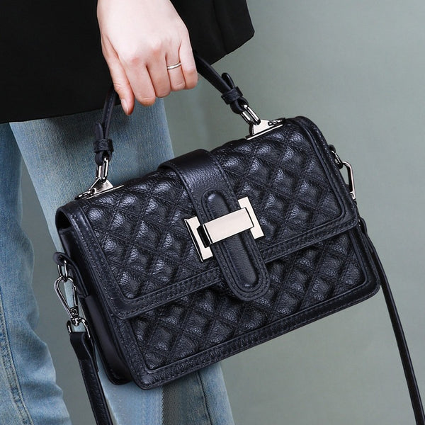 Bolso bandolera de diamantes con textura versátil de moda, nuevo bolso de verano para mujer, bolso de cuero, bolso de cuero de primera capa