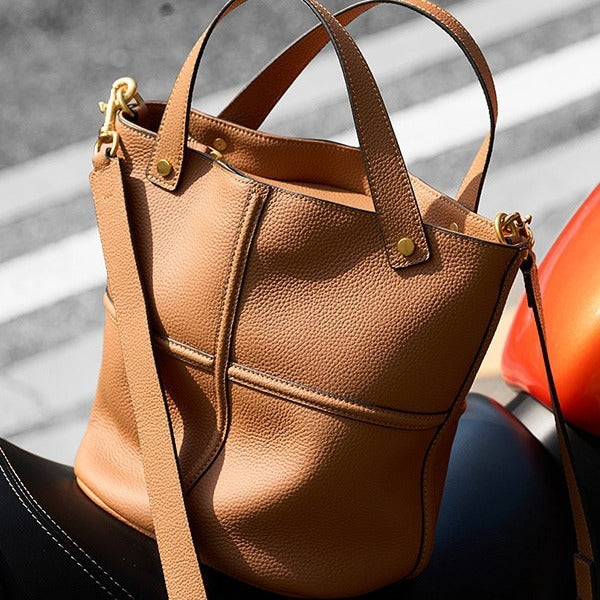 Bolso de viaje de gran capacidad, bolso de mujer de piel de vacuno de primera capa, cesta de verduras, elegante bolso de hombro, popular nuevo portátil de verano