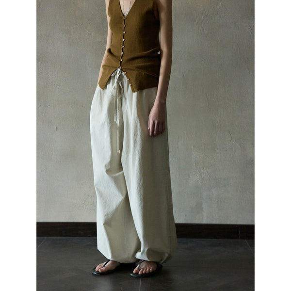Leggings de algodón Tencel lavables, pantalones casuales de primavera, nuevos para desplazamientos diarios, cintura elástica, piernas anchas y sueltas M8379 