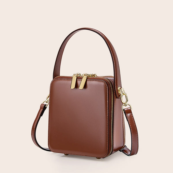 MKMV - Nuevo bolso de cuero para mujer, bandolera portátil, nuevo bolso de mensajero ligero de cuero a la moda y de lujo