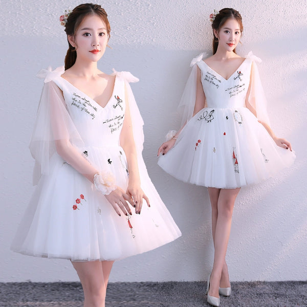 Evening dress women's popular new colored yarn puffy skirt bridesmaid dress small dress short June 1 small man hosts the performance